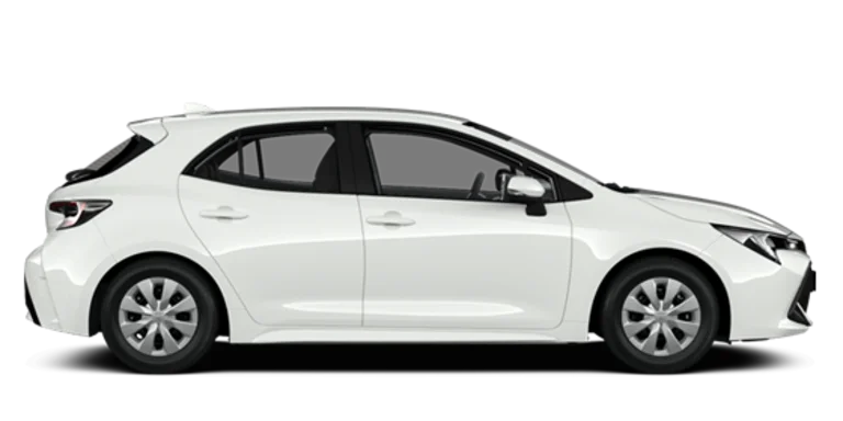 Seitenprofil des Neuwagens Toyota Corolla in Weiß